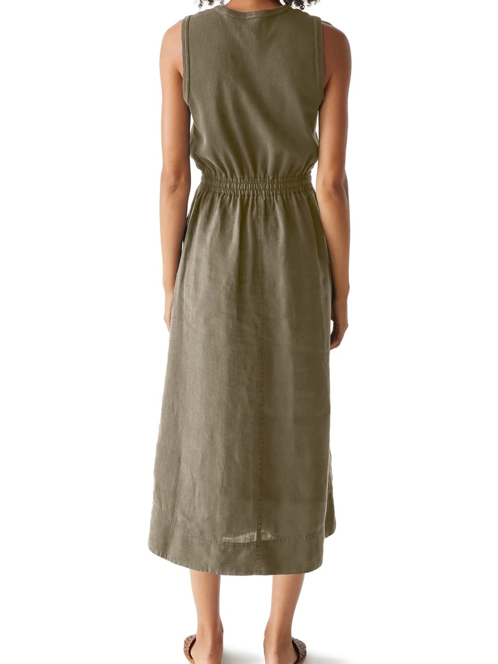 Michael Stars Stretch Cotton & Linen Midi Tank Dress - Picture 2 of 6
